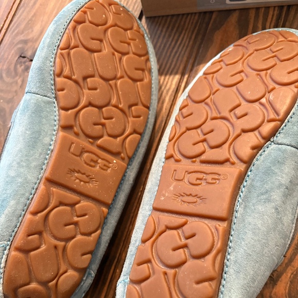 UGG Ansley Shearling  Moccasin Shoes Blue Teal 6 EC - Picture 6 of 6